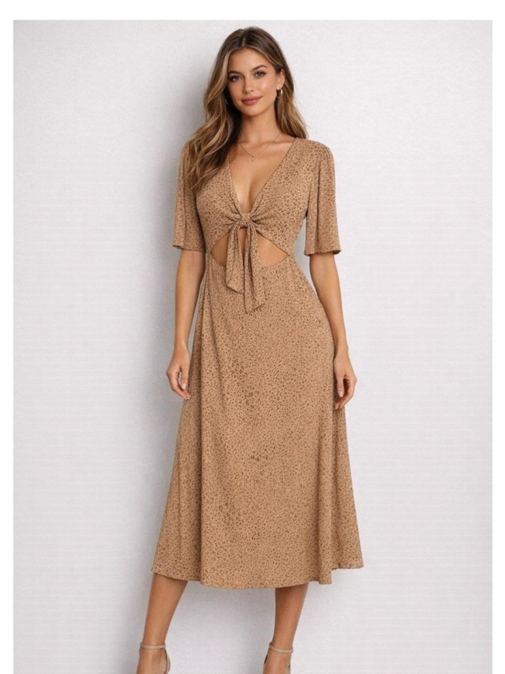 Wayf Cheetah Midi Dress